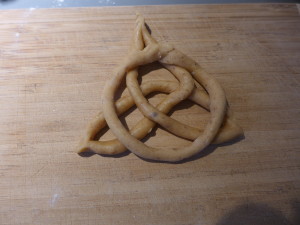 Celtic Cross cookie dough ready to bake.